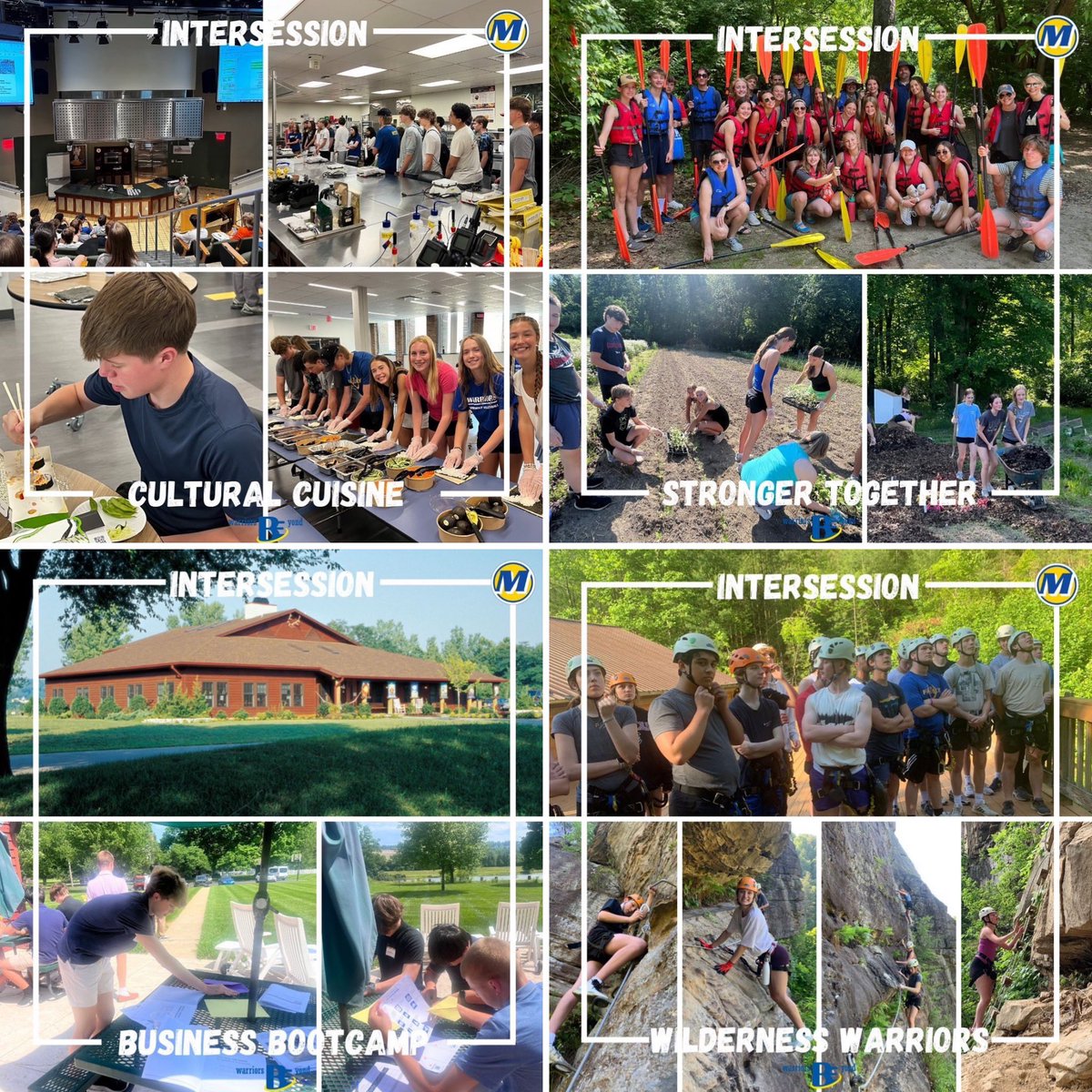 It’s INTERSESSION week at Mariemont High School. This means all 9th-11th graders are participating in one of 3 opportunities. 1) teacher created experiences 2) college campus exploration 3) experienceships        @warriorsbeyond is in full effect!