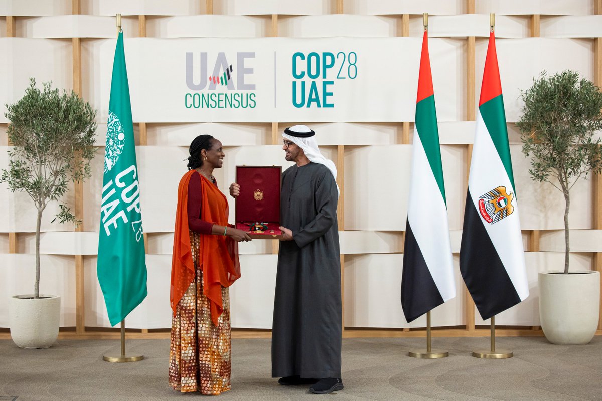 UAE President His Highness Sheikh Mohamed bin Zayed Al Nahyan, bestowed the First Class Order of Zayed II to global dignitaries for their collaborative efforts and key role at COP28, including the historic UAE Consensus. The recipients were: - Hindou Ibrahim, Association for