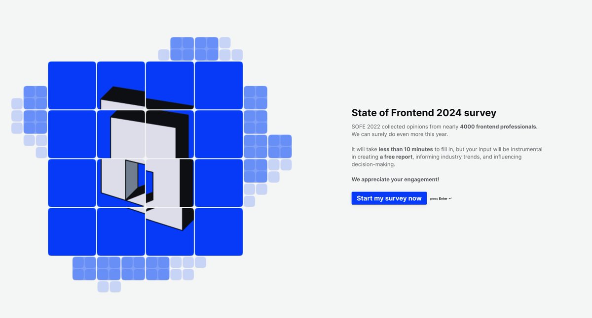 fmontes's tweet image. 🎉 YA SALIO #StateOfFrontend

Es una encuesta que se hace cada año y genera un reporte muy util para saber hacia donde va el #frontend.

¡Todo el mundo a llenarla!

stateoffrontend2024.typeform.com/survey