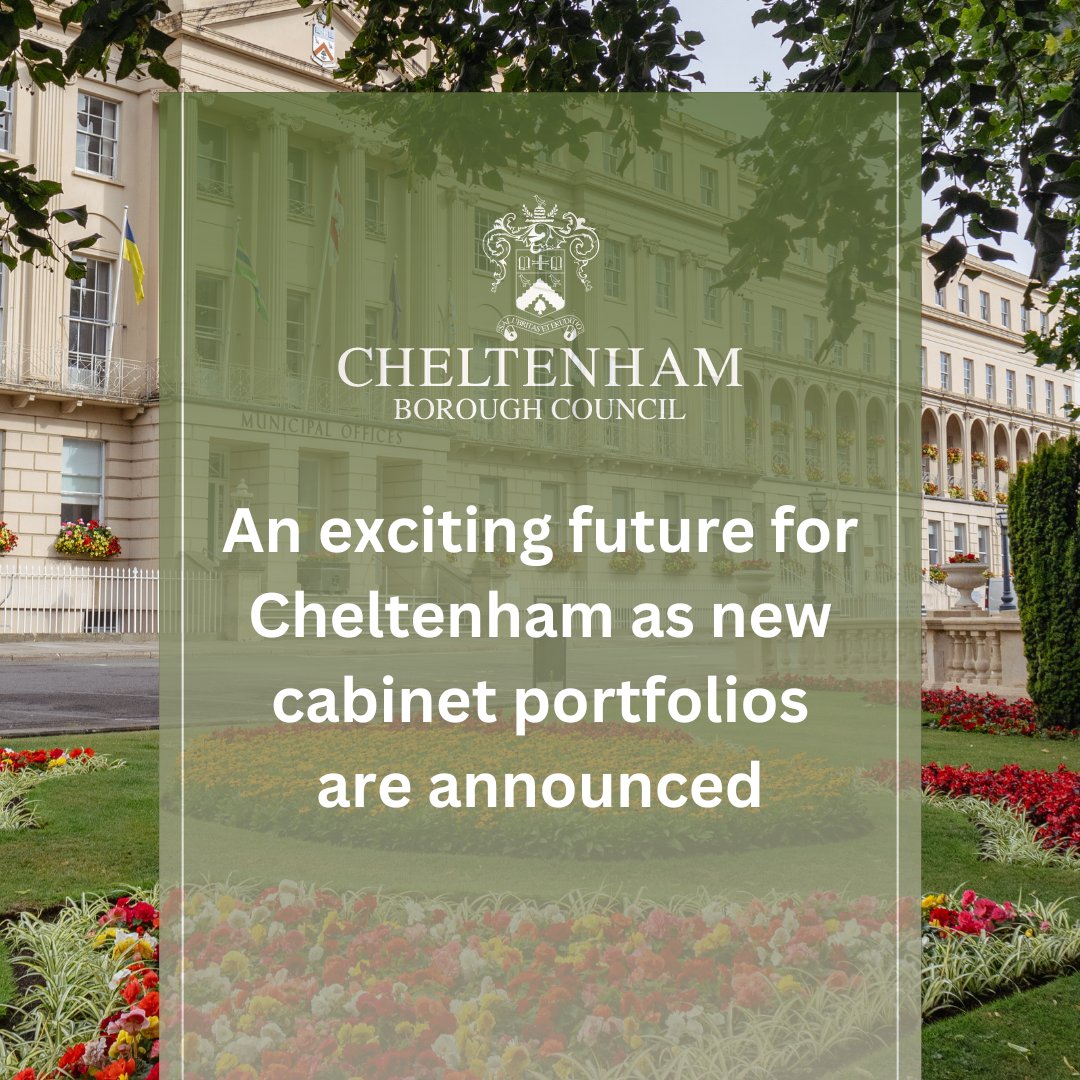 An exciting future for #Cheltenham as our leader, Cllr Rowena Hay, announces new cabinet roles following the recent local election.

@GoldenValley_UK, housing delivery, and net zero ambitions continue as top priorities for the new cabinet.