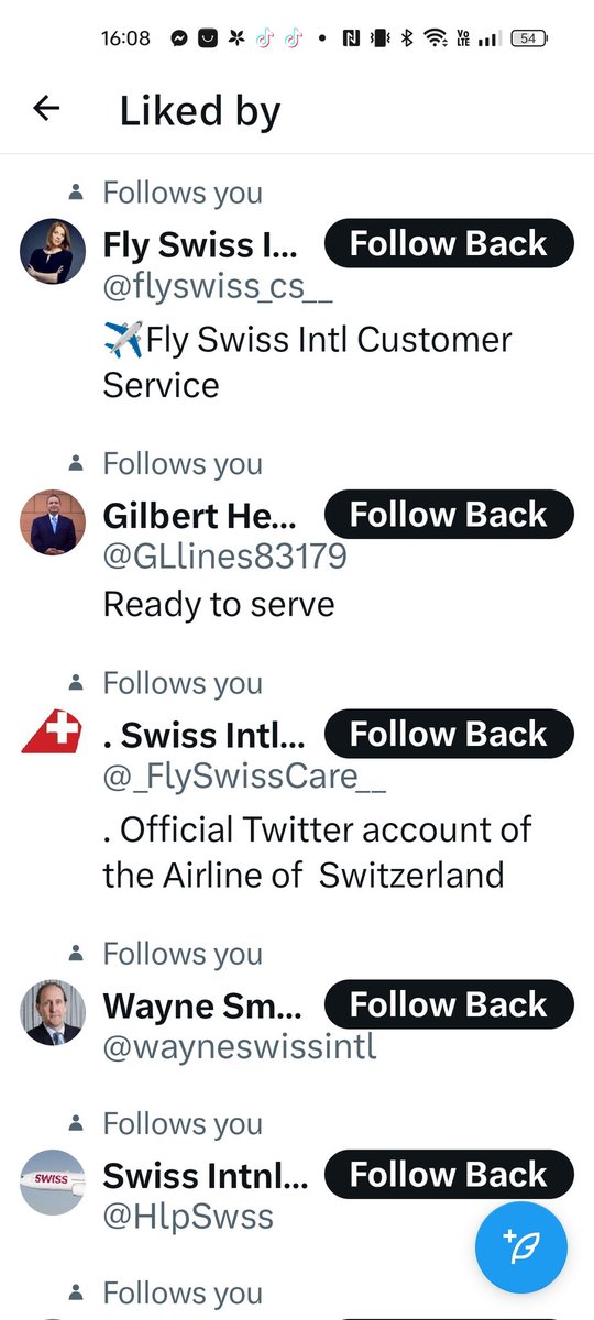 Hotwire147's tweet photo. @FlySWISS also check out the scammers pretending to be you https://t.co/yYZqNhrbCx