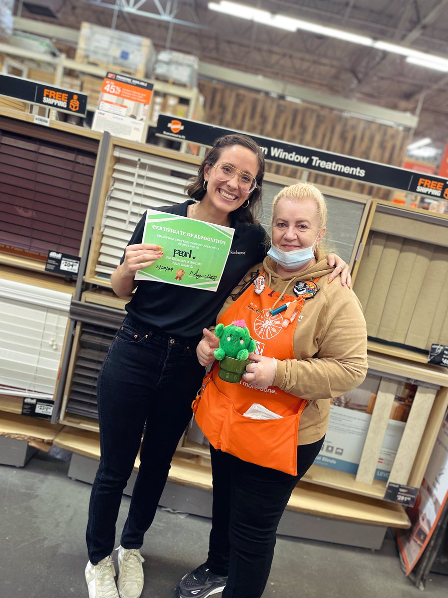 And another one 💃🏻

Pearl from Hyde Park #1039 joins the Q1 bronze pin crew 🙌 🥉🕺🏻👯‍♀️

What a gift 🫶🏼 to celebrate such a gem 💎 @HomeDepot 

Welcome back and congrats on your pin 🎉 🥳🎊

#appliances #interiorstyling #celebrategoodtimes #shutters #Partnerships #bronze