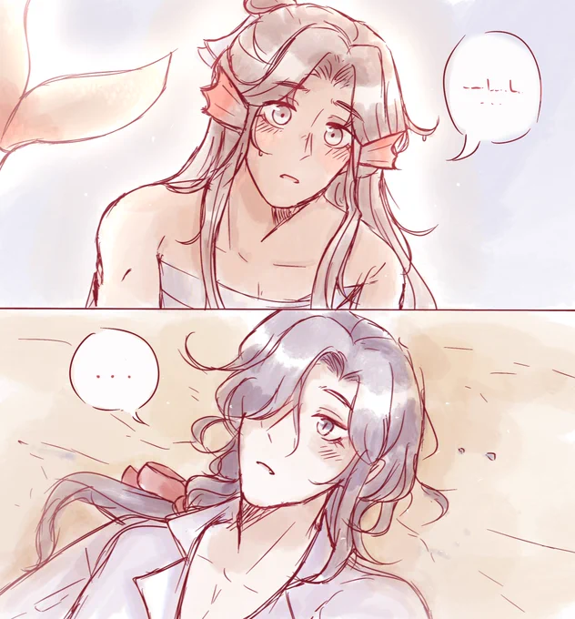 the mermaid who sunk hua cheng's ship 🐚🪷

more of hualian for mermay !! 🤍 nothing on hua cheng's ship compares to the treasure that is xie lian
#hualian #tgcf #花怜 
