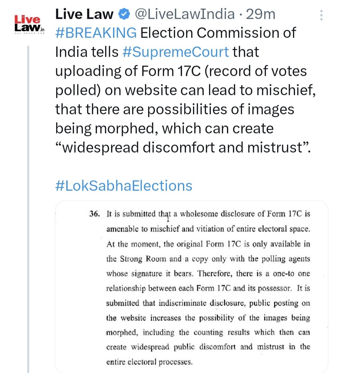 Praja of India, 

Listen to this, @ECISVEEP says, uploading of Form 17C can create 'widespread discomfort and mistrust'  

On June 4th, they will proclaim, 'We know what's best for your kids. As a result, we are also choosing the government for you.'