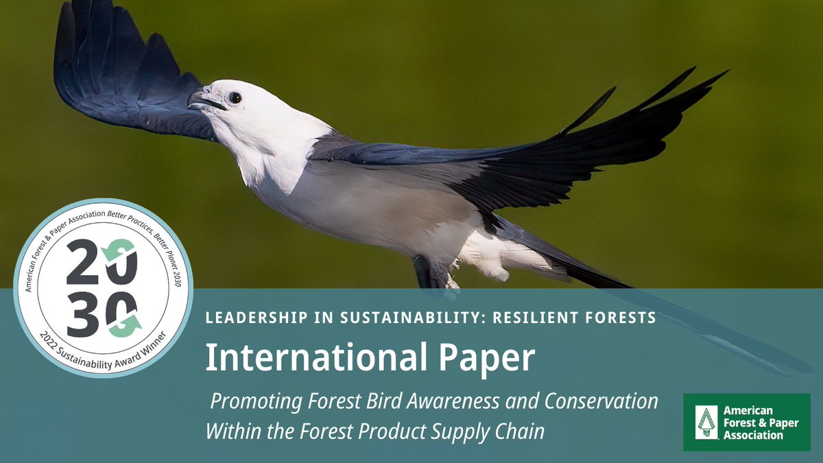 .@IntlPaperCo and @ABCBirds teamed up to help forest owners enhance bird habitats in working forests. Learn more about their award-winning project. bit.ly/3jL23I4 #BiodiversityDay