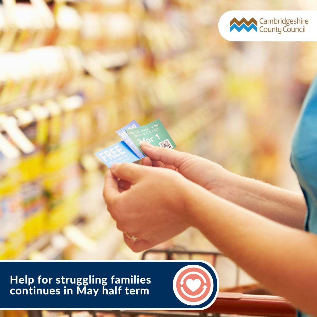 Eligible families will be sent a £15 supermarket voucher to help with half term costs. To provide this support we have topped up funding from the Department for Work and Pensions. Vouchers can be used at a choice of supermarkets. Read more: ow.ly/PAOI50RR06T