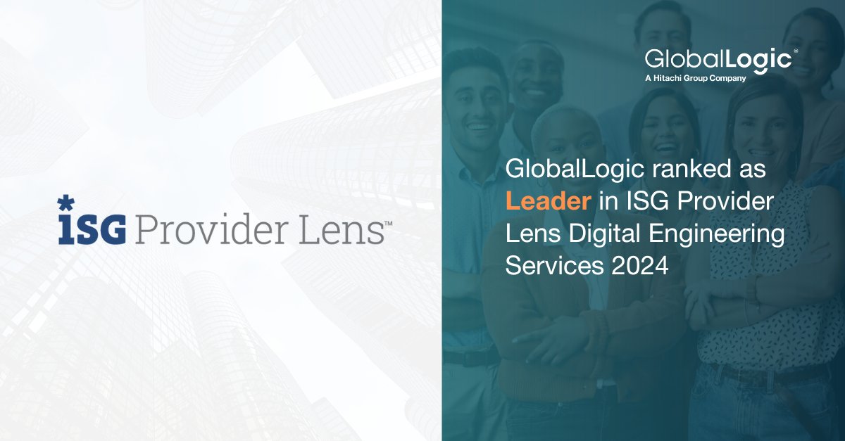 GlobalLogic was recently recognized as a market leader in <a href="/ISG_News/">ISG</a>' Provider Lens™ Digital Engineering Services Report 2024, a leading global #technology research and advisory firm. Read the full details: bit.ly/3yCXqtE

#DigitalEngineering #engineering