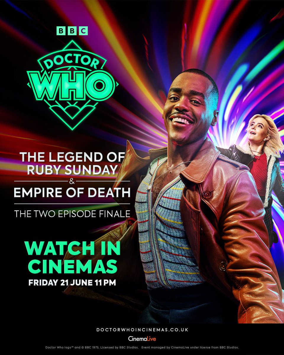 🚨 BREAKING NEWS - #DoctorWho Grand Finale To Be Screened In Cinemas Across The UK! BBC Studios and CinemaLive have joined forces to bring the Doctor Who finale to cinema screens across the UK on 21st June 2024. Tickets go on sale at 9AM on 23rd May. doctorwhoincinemas.co.uk