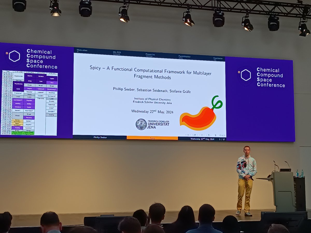 Professor Phillip Seeber from the Jena university is serving the new SPICY functional framework for multilayer fragment methods #CCSC2024