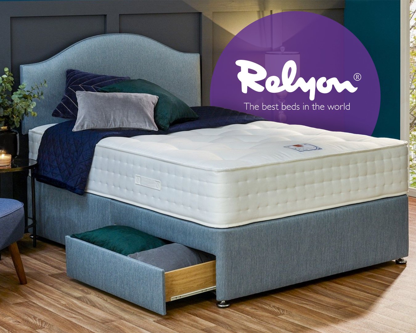 Mattressman on X Thinking about rejuvenating your bedroom Then look no further Expanding beyond mattresses Relyon have a stunning range of divan beds and headboards Create the room of your