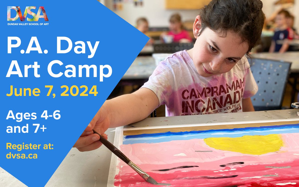 There's one more #PADAY before the summer holidays. #banishboredom by bringing your young artist(s) to DVSA for our special #ArtCamp for ages 4-6 and 7+. 

Register at dvsa.ca/classes and search under PA Day Camps.
--
#PADAYCAMP #HWDSB #HWCDSB #artforkids #dundasont