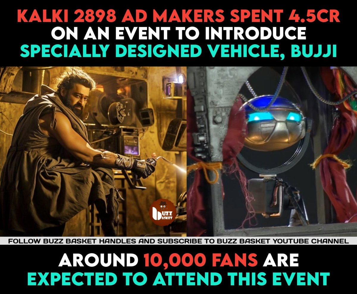 #Kalki2898AD Makers spent 4.5Cr on an event to introduce #Bujji. #Prabhas #KamalHaasan