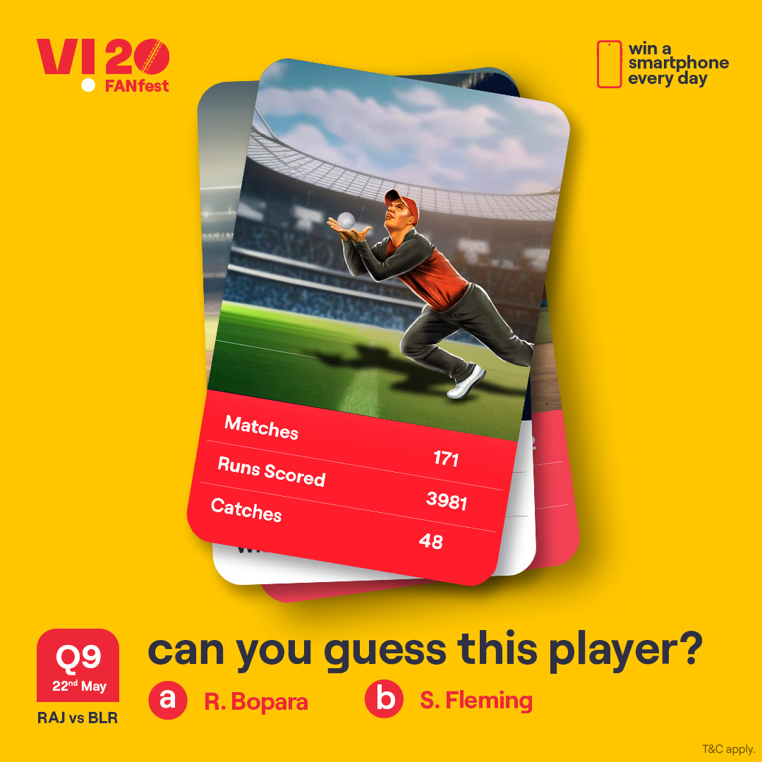 A challenge that separates the cricket experts from the rest. Identify this player and you stand a chance to win a smartphone every day. 1. Follow our page 2. ⁠Comment the right answers with #Vi20FANfest #ChallengeAlert #WinPrizes #Quiz #Challenge #ParticipateAndWin #RAJvsBLR