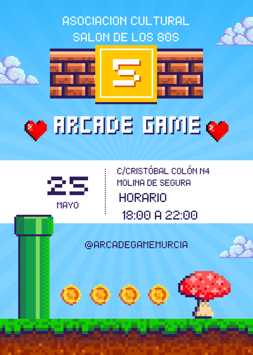 ArcadeGameMur's tweet photo. Este próximo fin de semana tenemos apertura doble. 
Sábado sesion de 18:00 a 22:00 y juego libre como siempre es nuestros Arcades, pinball, shooters, simuladores, etc
Domingo de 10:00 a 14:00 Dona y juega. 
Trae tu donativo de artículos de los 80s y disfruta de la sala como socio https://t.co/82SbLBB6LB