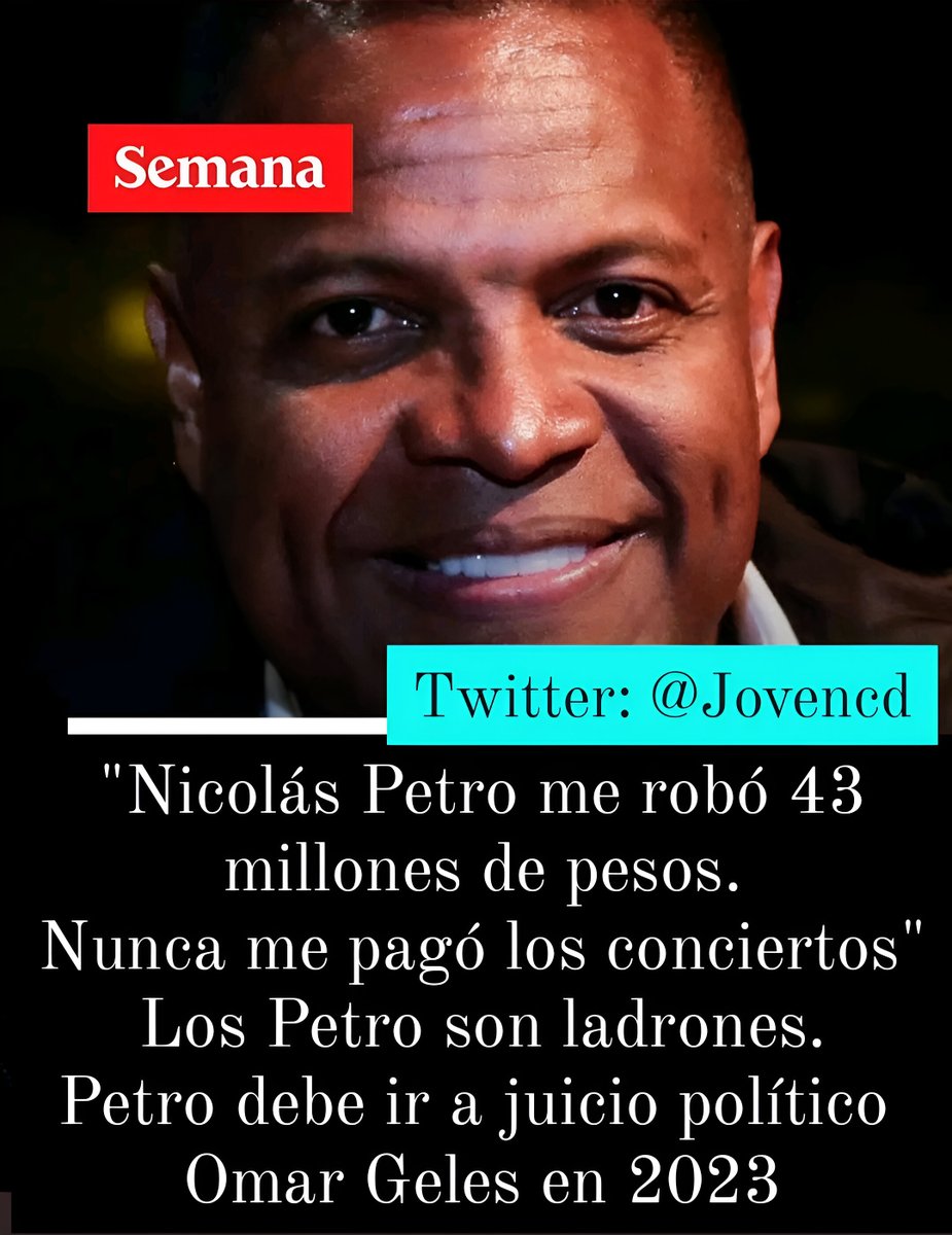 🚨ÚLTIMA HORA🚨
Nicolás Petro le ROBÓ 43 millones de pesos a Omar Geles y jamás pagó los conciertos de vallenato en Valledupar.
NICOLAS PETRO DELINCUENTE!
PETRO ODIA LAS FFMM Y AL CAUCA!
RETWEET 🔁 SI QUIERES LA CAPTURA DE PETRO
#ADiosLePido #COP16Colombia #DesafioXX #Millonarios