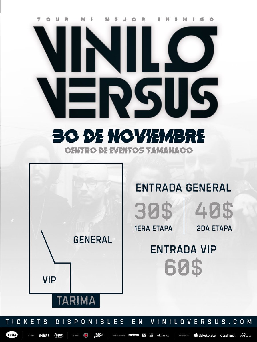 .<a href="/VINILOVERSUS/">VINILOVERSUS</a> EN CARACAS ⚡️

Nos vemos este 30 de noviembre en el Centro de Eventos Tamanaco para un show lleno de rock 🤘🏻

P.D.: corran por sus entradas que es SOLO para mil personas.