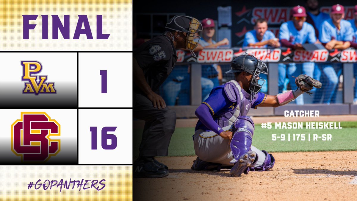 PVAMBSB: The Panthers fall to Bethune on the first day of the 2024 SWAC baseball Tournament. They will return to face either Texas So. or Jackson St. in the 9 am game on May 23 in Atlanta, Ga. inside the Mac Nease Baseball Park at Russ Chandler Stadium. #WhereChampionsAreBuilt