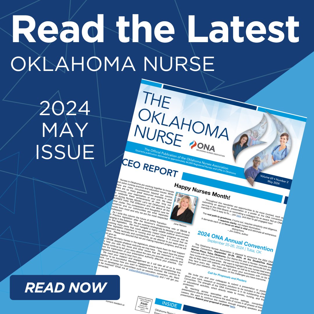 Don't miss out! 

Read the latest issue of the Oklahoma Nurse: bit.ly/4b2Q29j