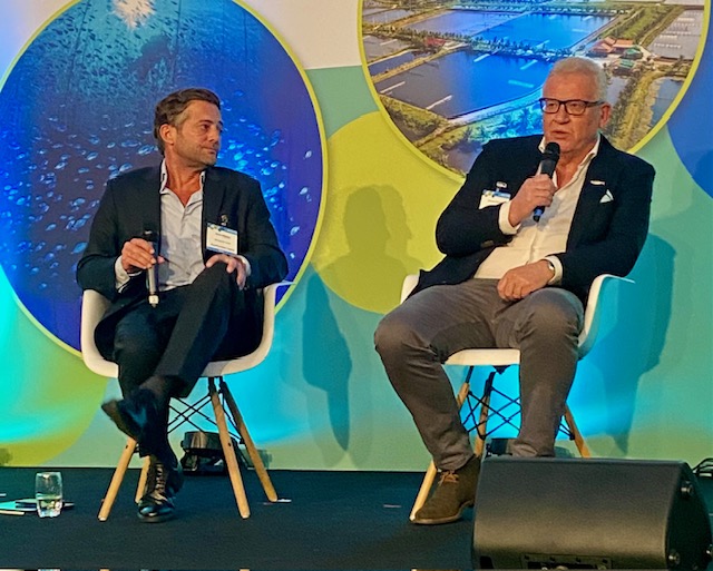 Final afternoon at @bluefoodsummit sees the current and former Kingfish Company CEOs, Vincent Erenst and Ohad Maiman together onstage.  We were also treated to a taste of their excellent product at lunchtime!