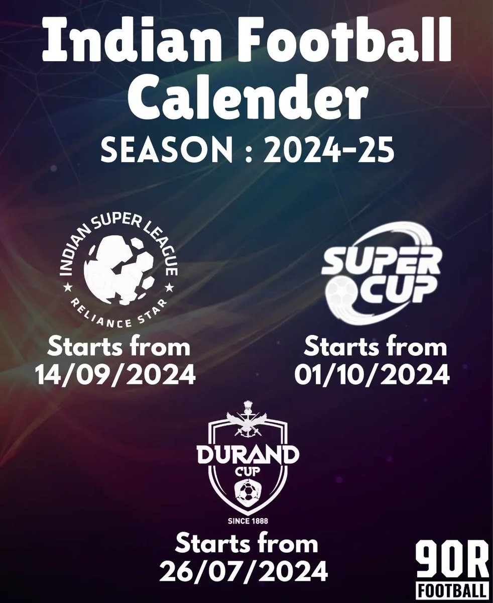 Indian Football Calendar 🗓️ 🇮🇳⚽

#IndianSuperLeague #SuperCup #DurandCup #IndianFootball #BaduriaMohunTori #বাদুড়িয়ামোহনতরী #আমরাসবুজমেরুন #JoyMohunBagan #MohunBagan #MohunbaganSuperGiant #MohunBaganAthleticClub #MohunBaganForever #GreenMaroonloyalUltras #MDX #MarinersDeXtreme