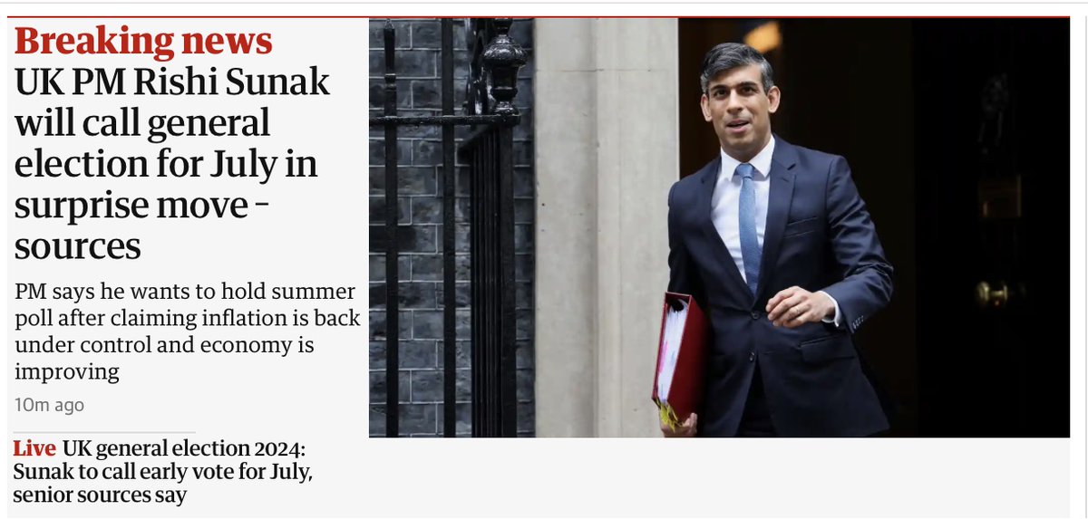 An election this summer? Sounds like it. Will Mr Sunak time it to coincide with England winning the Euros? Will he call it early so that the small boat numbers aren't too bad or to coincide with a flight taking off for Rwanda? What do you think?