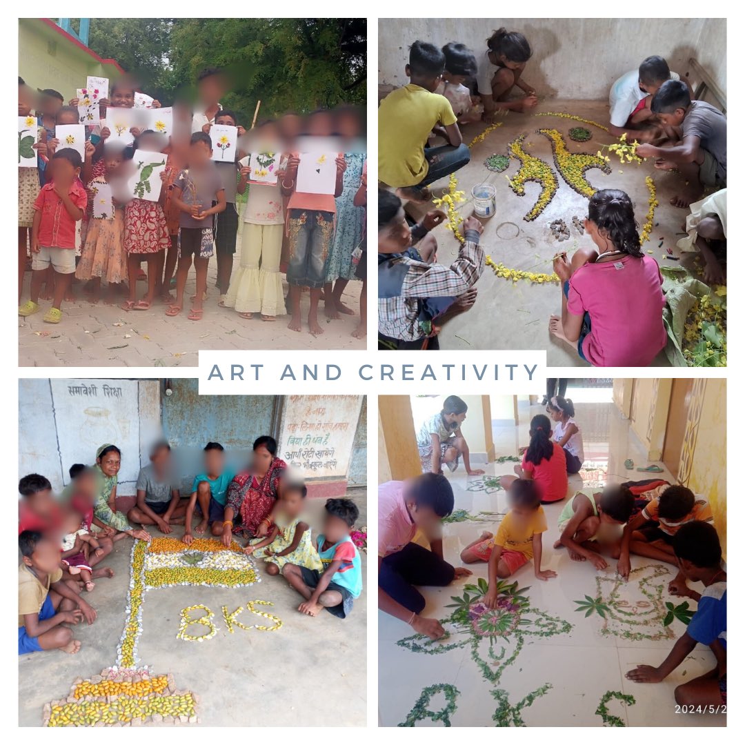 At Bal Kalyan Sangh, our 'Sapno Ki Udaan' program empowers children with essential life skills through creative activities. Recently, kids used stones, leaves, and fruits to create beautiful artworks, fostering resourcefulness. #HolisticDevelopment #CreativeKids #LifeSkills