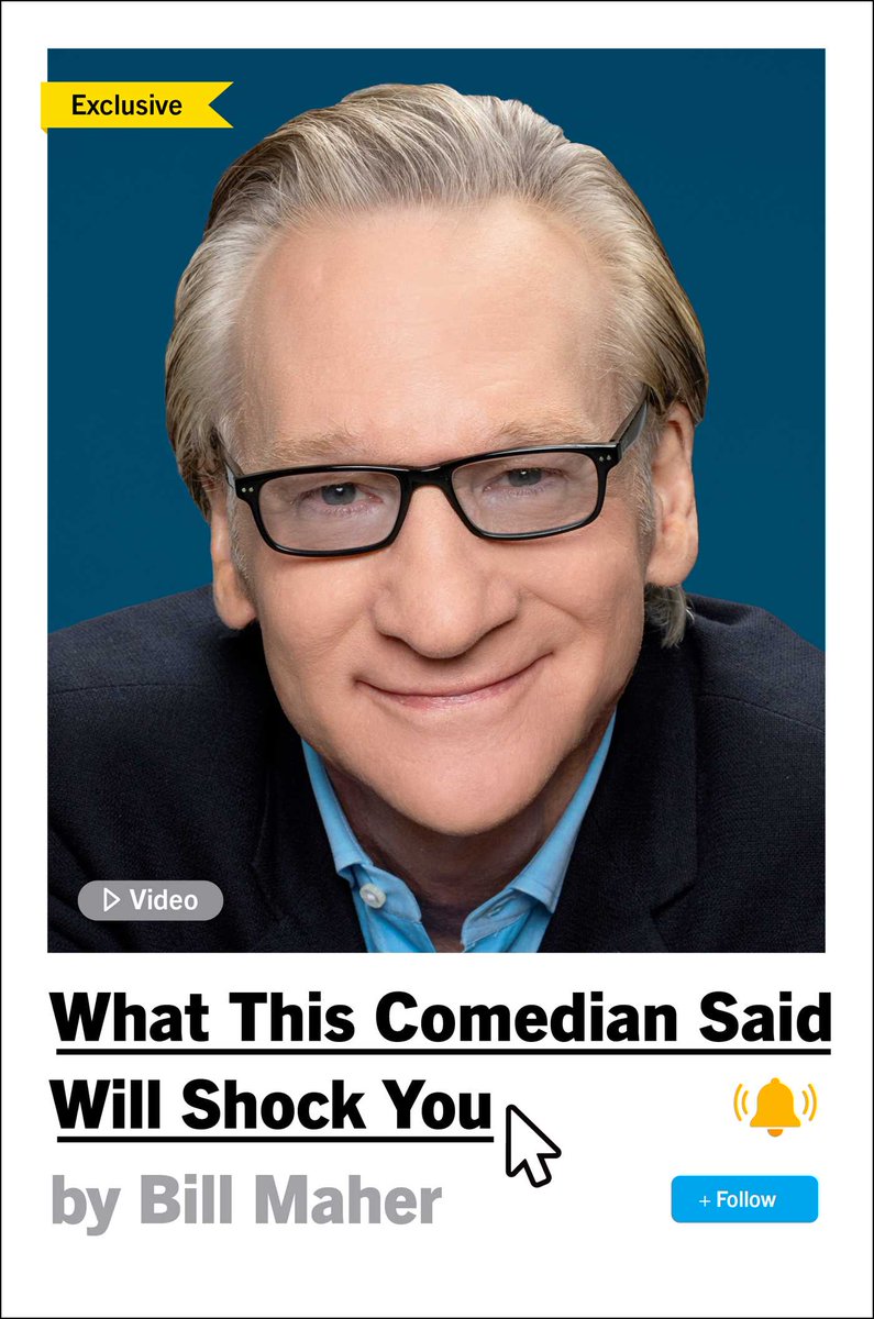 Great news: my friend @billmaher's new book 'What This Comedian Said Will Shock You' is out! And it won’t just shock you, it will also make you laugh, and, most important, make you see our world in a different way. I’ve known Bill for what seems like forever — since I first did
