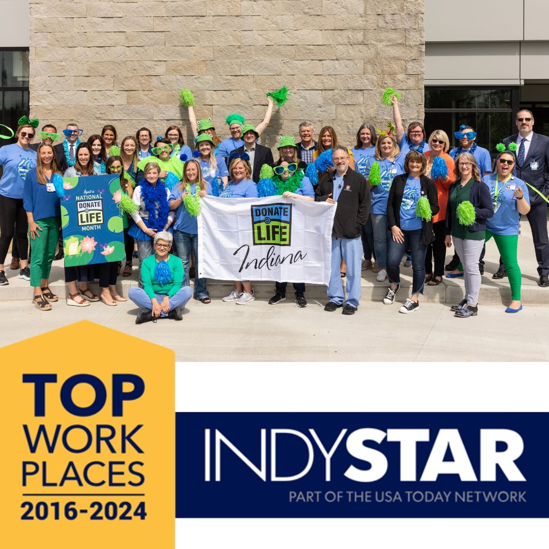 Since 2016, our employees have recognized Indiana Donor Network as a Top Workplace. Thank you to our Human Resources team and all who contribute to the positive culture fostered among our team. Click here to read more: indianadonornetwork.org/feature-story/…