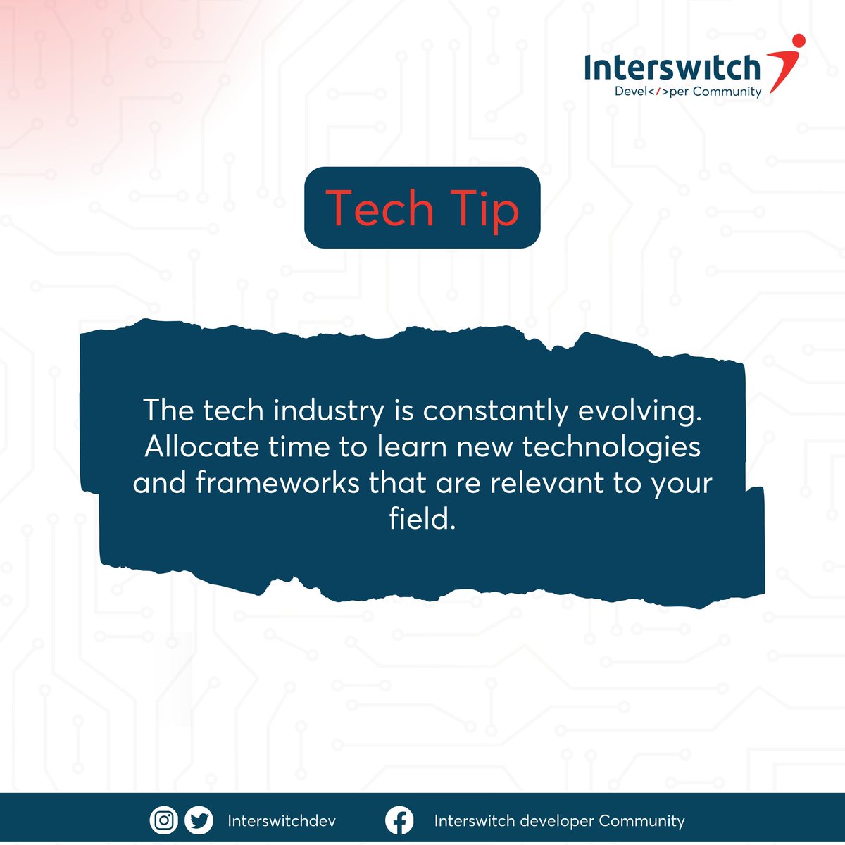 InterswitchDev's tweet image. Technology is constantly evolving why aren't you too?
Learn a new skill today!
#interswitchdevelopercommunity