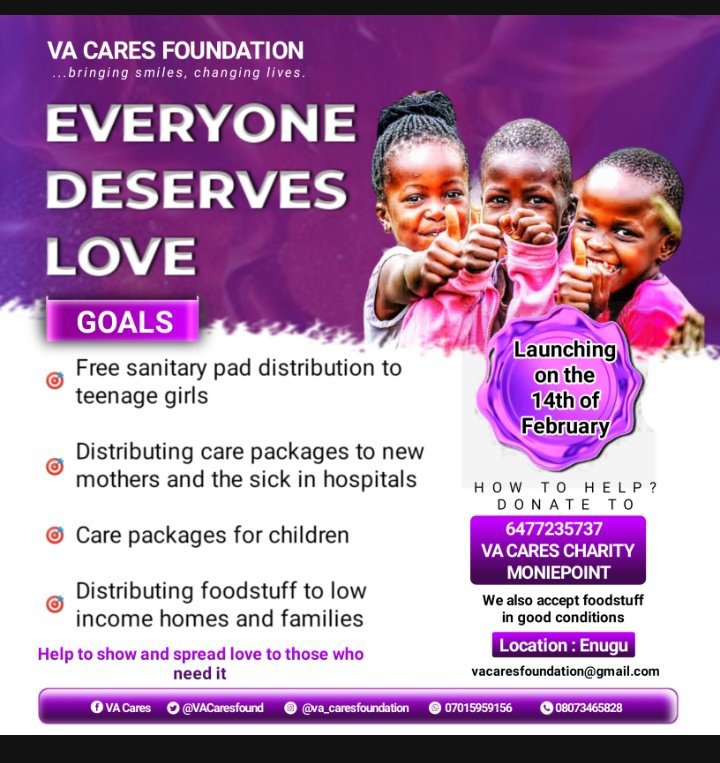 VACaresfound's tweet photo. Hey guyssss remember you can help us feed a family today, by just simply donating to 6477235737 moniepoint 
Your 500 naira can go a long way to feed someone https://t.co/gJnbHhMCxF