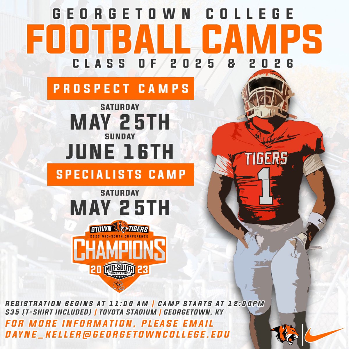 🚨3 DAYS LEFT UNTIL CAMP #1🚨

✅ TOP TIER COMPETITION
✅ PERFECT YOUR CRAFT
✅ CAMP WITH THE MSC CHAMPS

SIGN UP BELOW 👇 👇👇

admissions.georgetowncollege.edu/portal/footbal…