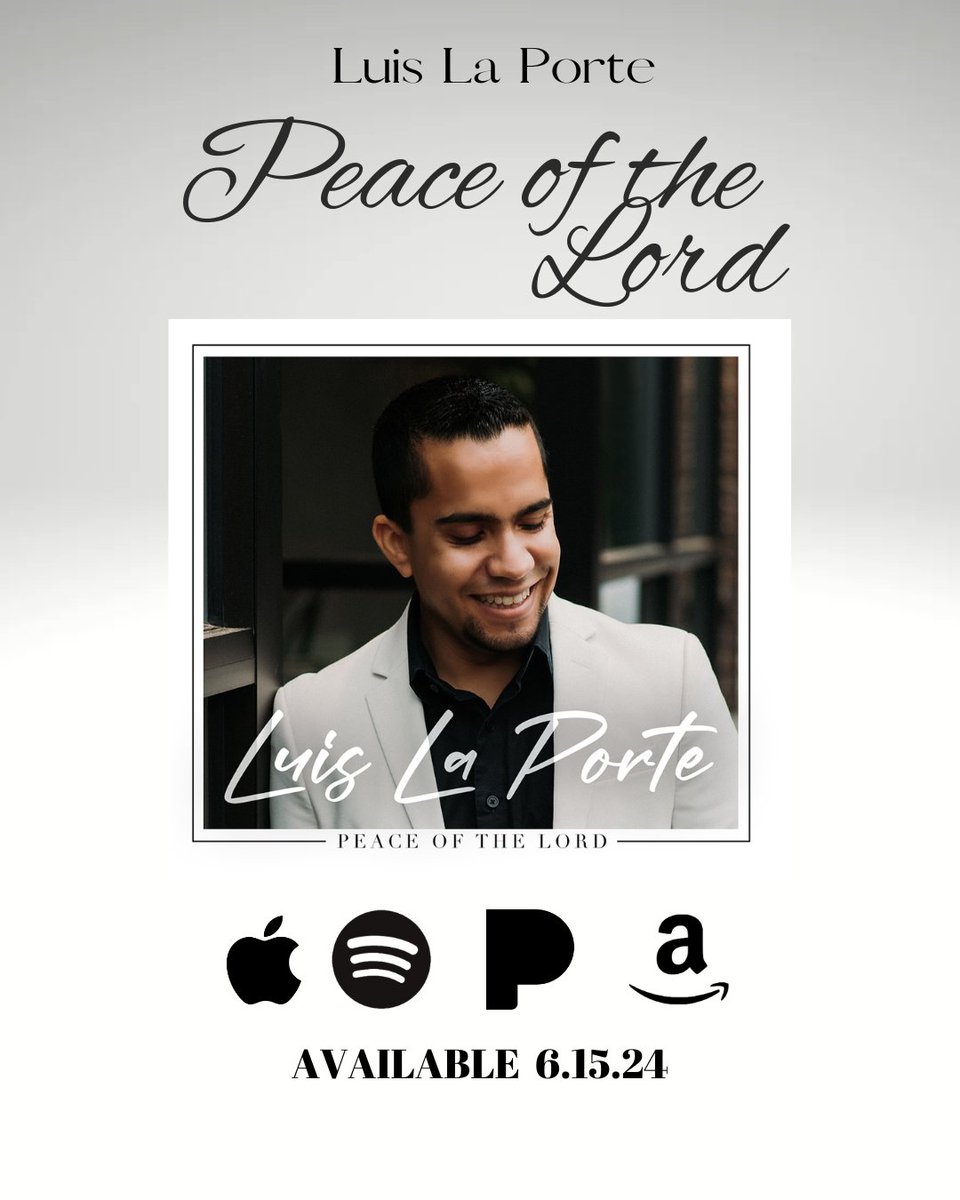 I have NEW MUSIC coming out on 6.15.24! 
Preview it here: luislaporte.hearnow.com
#newmusic #newalbum #PeaceoftheLord #luislaporte #Jesusmusic #ccm #gospel #singer #performer #musicministry #ministry #evangelism #singingevangelist
