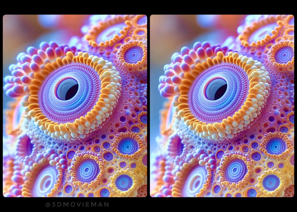 Colorful #stereoscopic #midjourney fractal art

#stereoscopy #AIart #AIArtCommunity #AIArtGallery #3dart