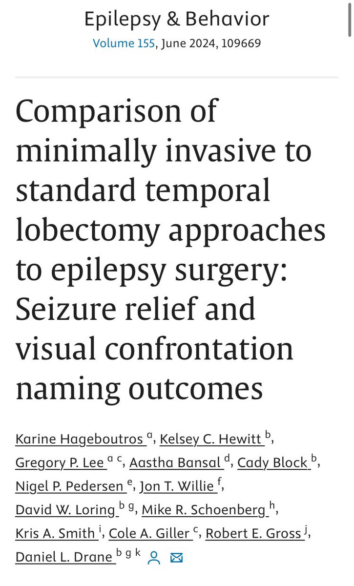 🚨 New pub! 🚨 It’s been a good week for publications. We present multicenter data on seizure relief and confrontation naming outcomes across anterior temporal lobectomy, SLAH, and subSAH approaches. tinyurl.com/ydakybj6