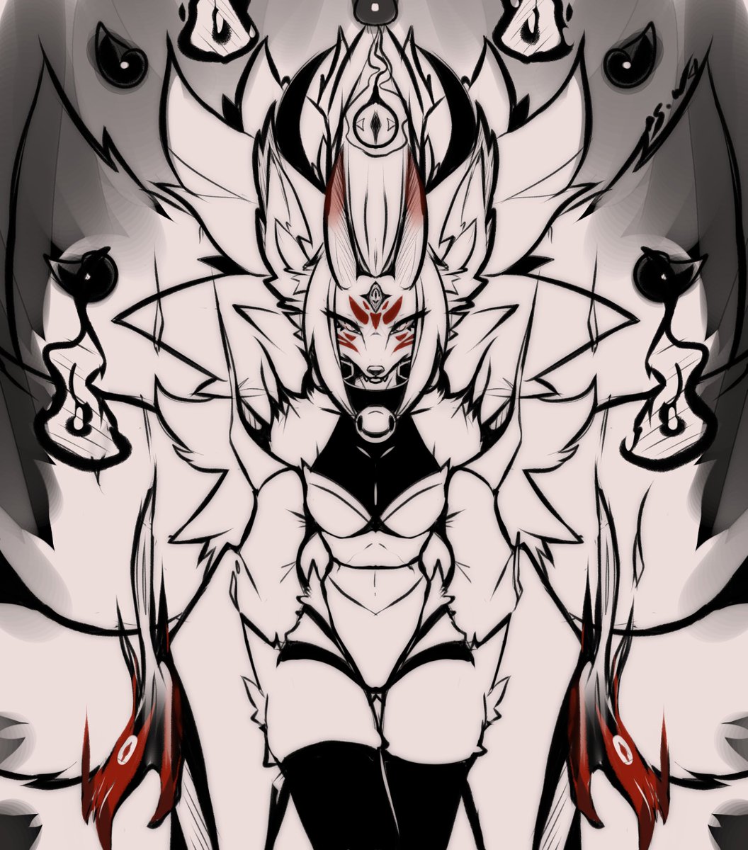 🌑🌕👁️Nine-tailed Beast Nichibotsu 👁️🌕🌑
(Not the final concept)