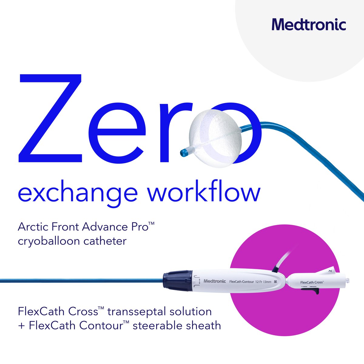The FlexCath Cross™ system is the only zero exchange workflow supporting the leading cryoballoon on the market. See risk/benefit info: bit.ly/3Vev8ik Learn more: bit.ly/3wCIdbI