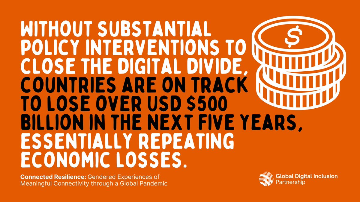 To date, countries have lost out because of the gender digital divide. It is estimated that low- and lower-middle-income countries had lost over $1 trillion over the past decade because of women’s lower rates of participation in the digital economy. gdip.ngo/3VnOkut