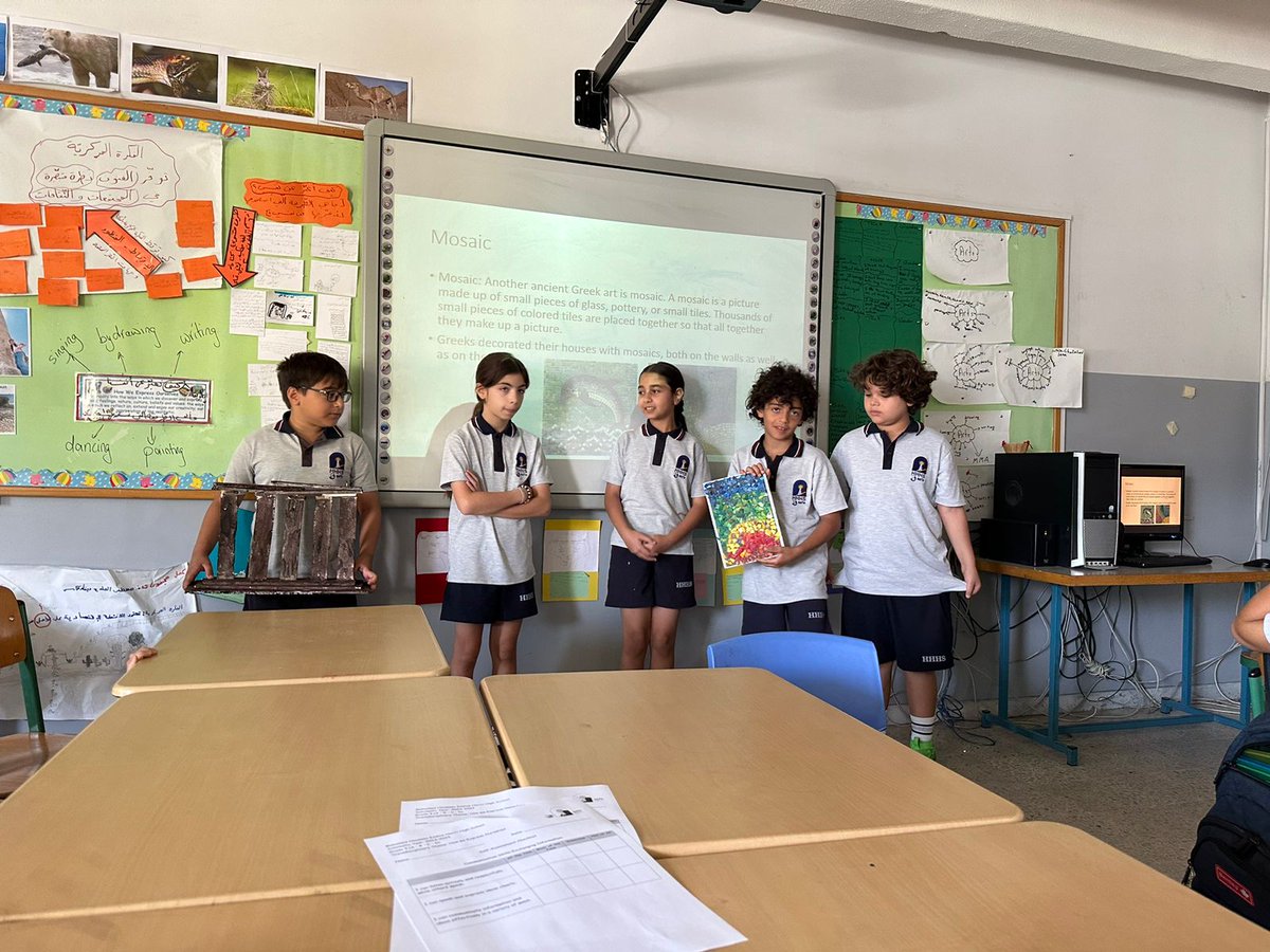 Under the theme "How We Express Ourselves," 4th graders delved deeper into various forms of art in Greek culture through an inquiry based on their interests and creatively presented their findings to their classmates.