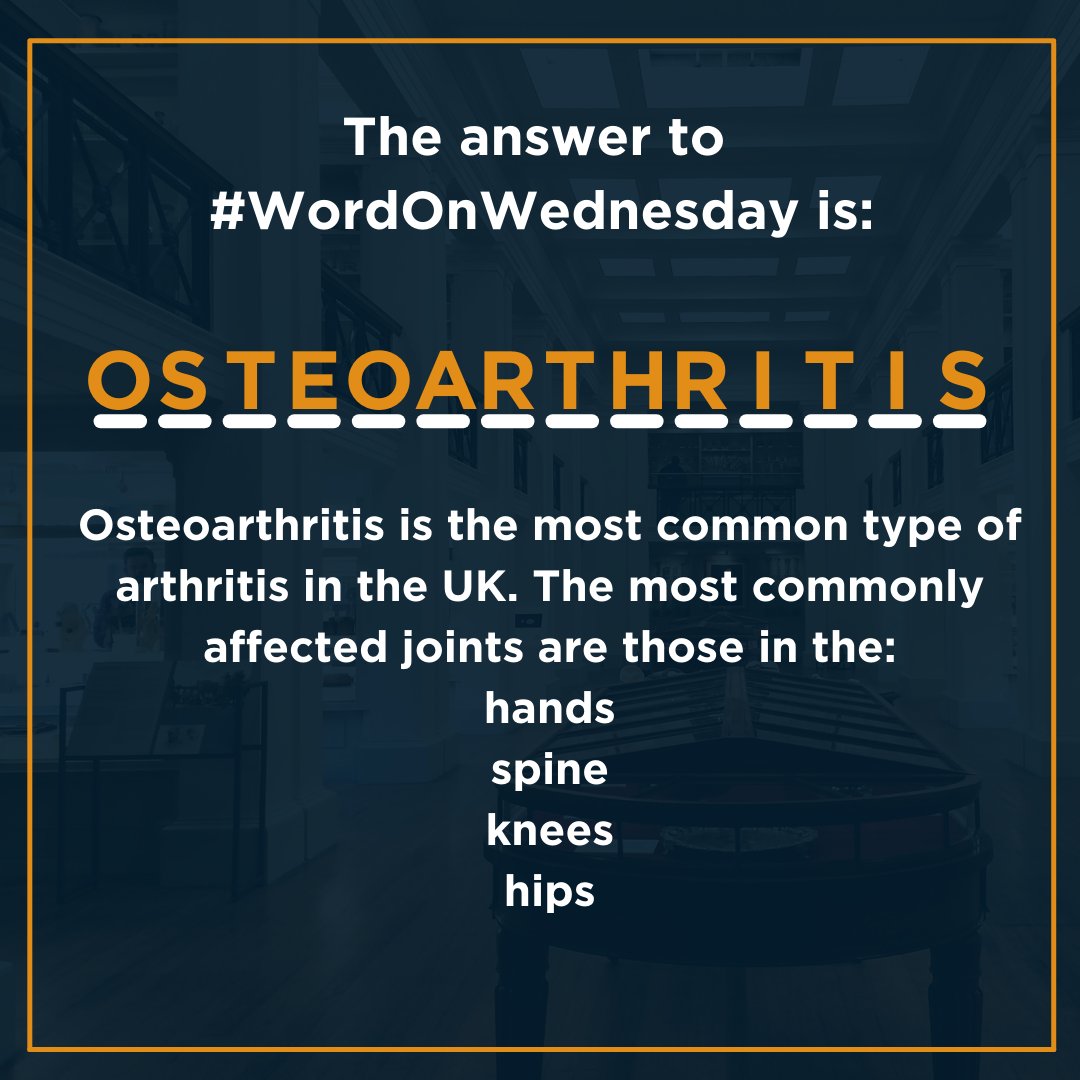 The answer to #WordOnWednesday this week is osteoarthritis.