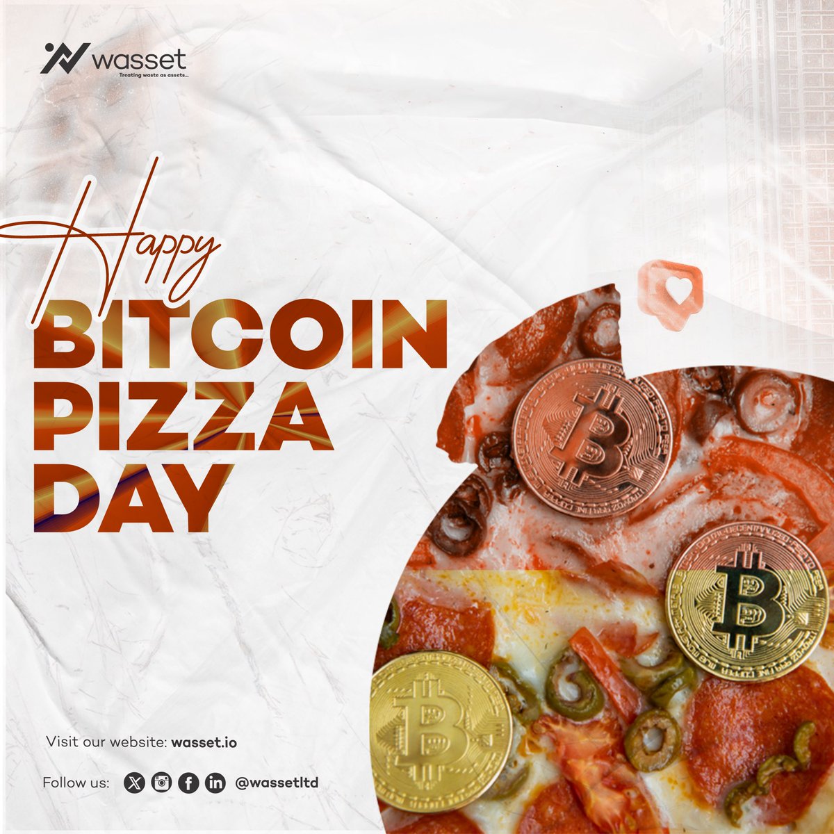 wassetltd's tweet photo. Happy Bitcoin Pizza Day! 🍕 https://t.co/8JNOgL5OoQ