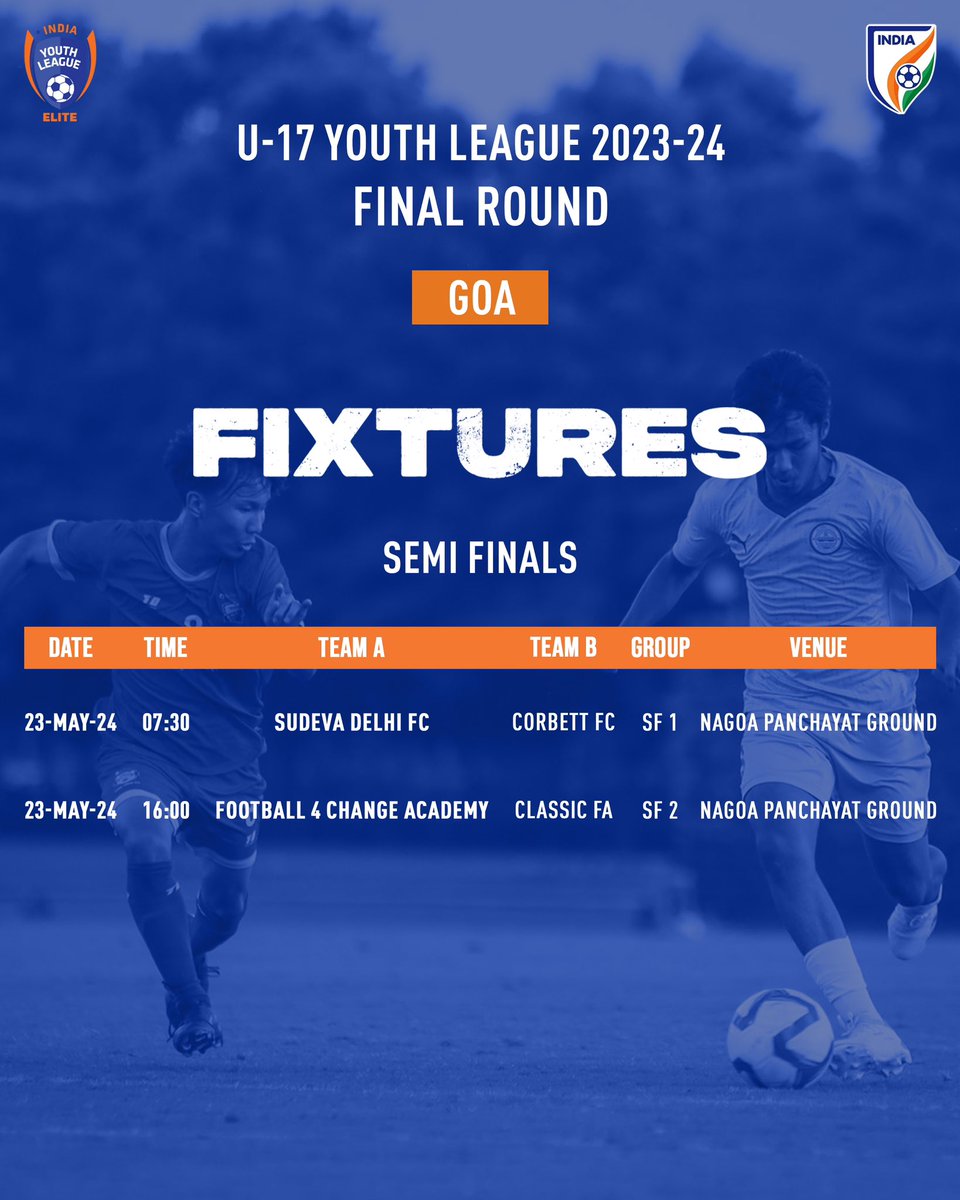 Excitement is brewing as the U-17 youth league semi-final kicks off tomorrow in Goa! 💻 Catch the LIVE action on IndianFootball YouTube channel. #IndianFootball ⚽️