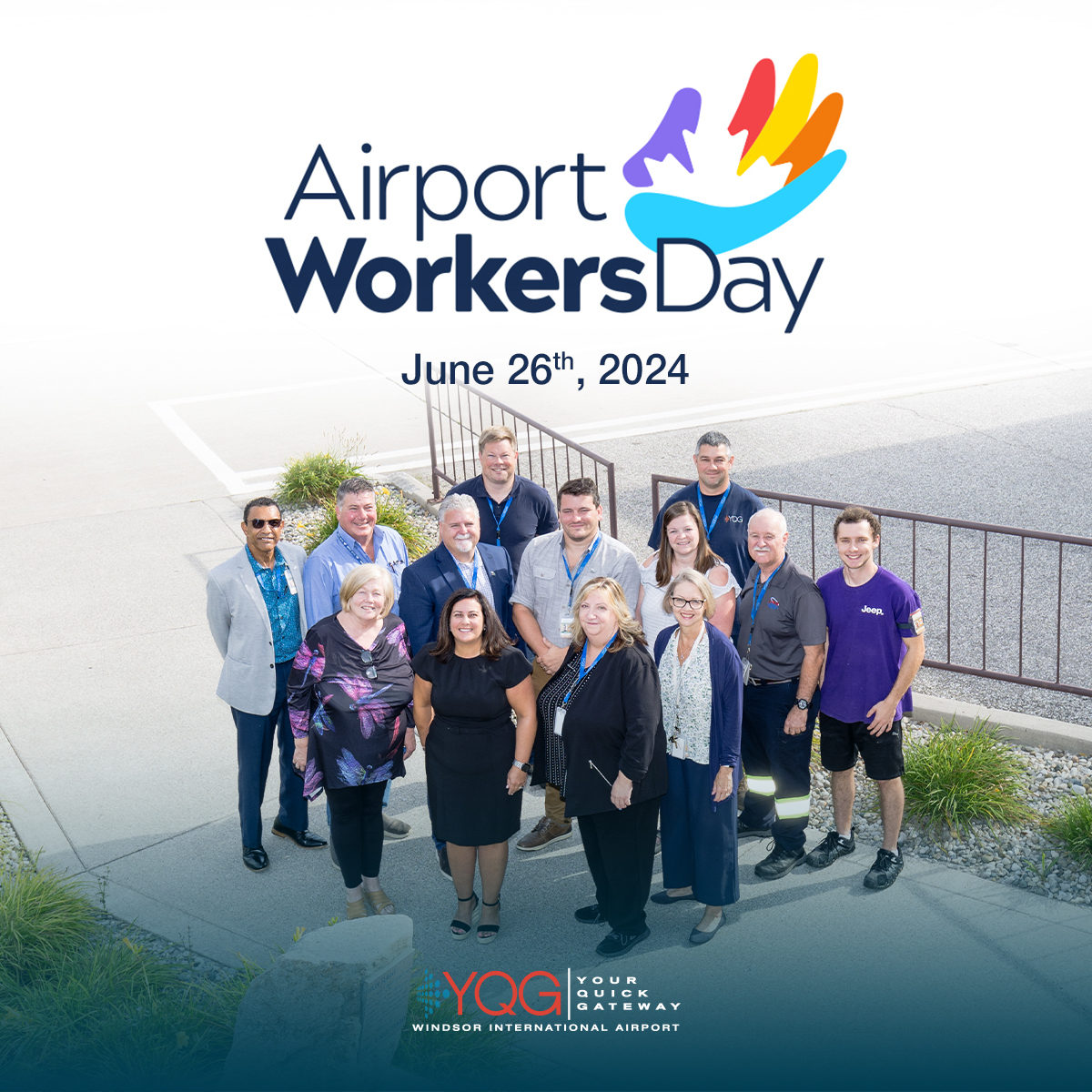 June 26th is Canada's inaugural Airport Workers Day. Thank you to the 200,000+ airport workers who keep our airports running, connecting Canada’s people and industry to the world! #AirportWorkersDay #Canada #YQG ✈️🇨🇦 flyyqg.ca