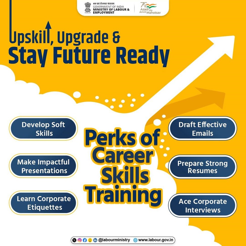 Here is your chance to upskill and upgrade with #NCSPortal’s Career Skill Training programme by TCS iON. Learn at your own pace and be future ready to land on your dream job. Click here to enrol now: ncs.gov.in #MoLE #Jobs #NCS #LabourMinistryIndia