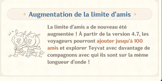 Petit thread récap des les optimisations #GenshinImpact qui seront disponibles à la 4.7 (si vous avez pas vu)

1) On aura 200 résines
2) Augmentation de la limite des nombres de matériaux de renforcement d'arme, forge, d'artefacts et d'ingrédients 
 3) On pourra avoir 100 amis