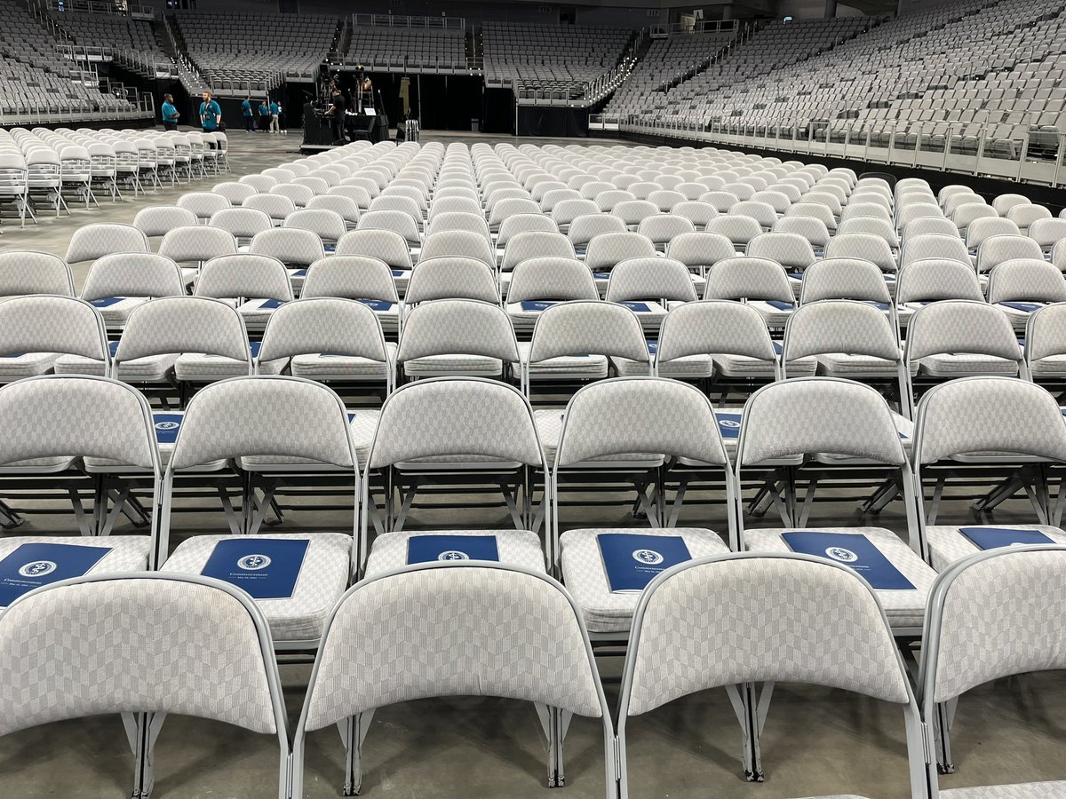 The stage is set for 228 Doctor of Osteopathic Medicine degrees to be awarded later this afternoon. We can’t wait! #TCOM #hscgrad