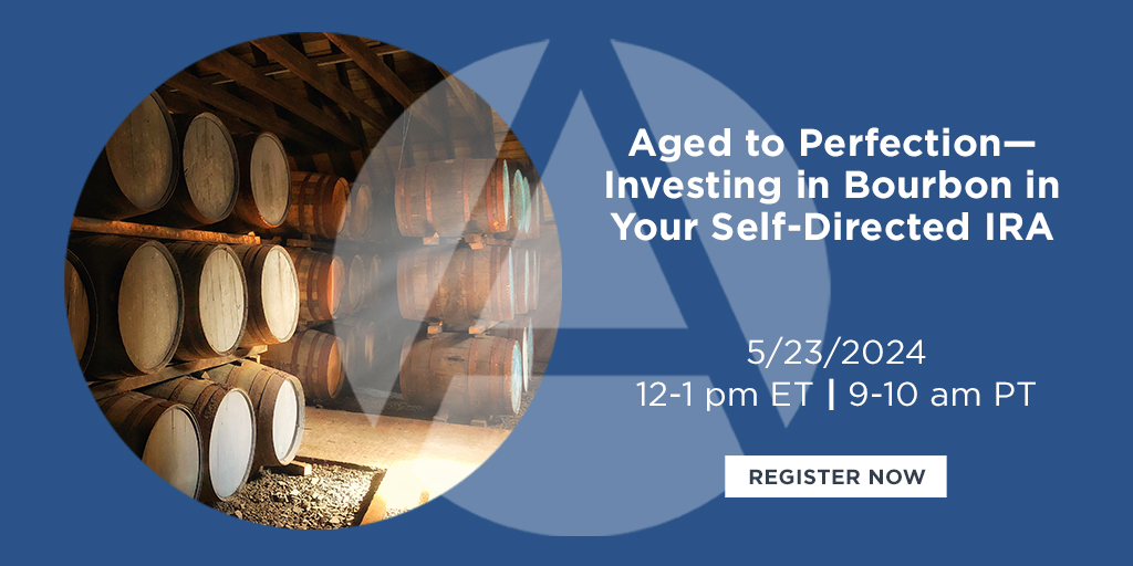 Join us tomorrow for a webinar with Morgan Salsman of LQD Assets. Morgan will provide valuable insights into investing in the bourbon industry. You’ll learn the crafting process, market trends, and more! Register: bit.ly/3QqXrXT

#invest #SDIRA #alternativeinvestments