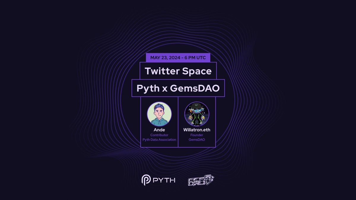 RWA + Memefi combined with high frequency oracles. Join us for a Twitter space with @PythNetwork as we explore the first Defi ecosystem powered by Memefi focused on RWA and Mining. $Gemo is the initial governing force of the ecosystem. Date: Thursday, May 23 Time: 6 PM UTC