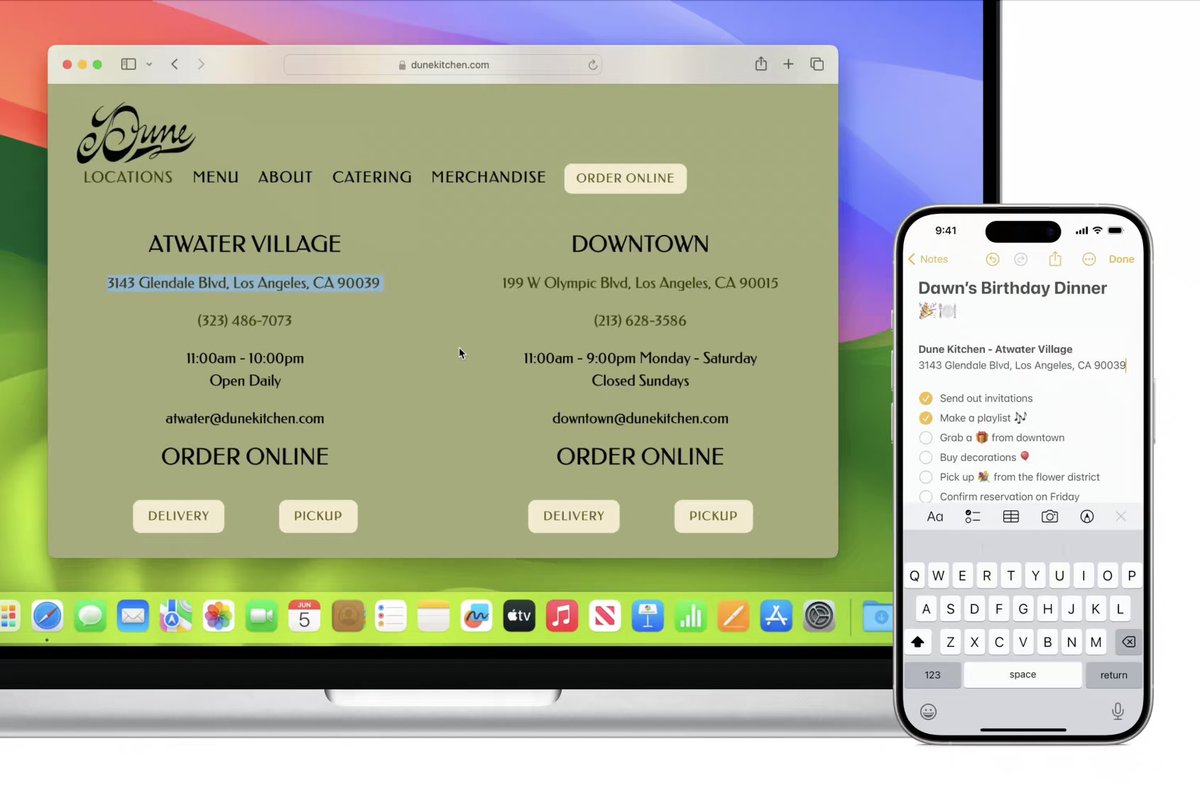 Jilko's tweet photo. Scrolling through one of those Apple Tips productivity presentation things and notice that there's a restaurant in LA that uses the logotype from the first edition of Dune as their logo... and it's not associated with the book at all...? I am so perplexed. https://t.co/my8wEP9LpS