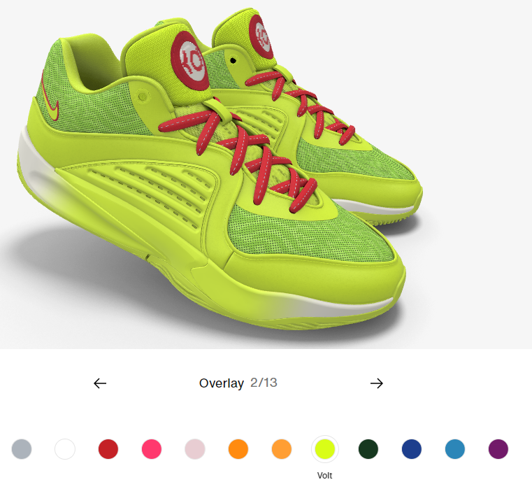 RobCAtkins's tweet photo. @DrewChuck88 @SneakerReporter Looks like custom KD 16s! Mostly Volt but a splash of University Red https://t.co/rZGZ7I08xA
