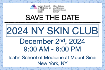 We are thrilled to announce that the 2024 NY SKIN CLUB will be held on Dec 2nd, 2024. We look forward to another great meeting that brings together the skin researchers of the tri-state and beyond!
Mark your calendars and details to follow soon!